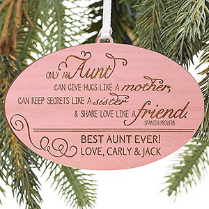 Special Aunt Pink Wood Ornament - 13878-P