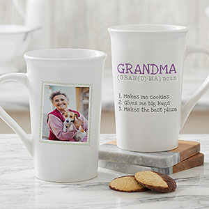 Definition Of Grandma Photo Latte Mug 16 oz.- White - 14254-U