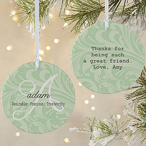 Name Meaning Personalized Christmas Ornament- 3.75 Matte - 2 Sided - 15146-2L