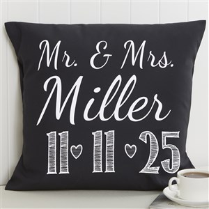 Our Wedding Date Personalized 18 Throw Pillow - 15843-L