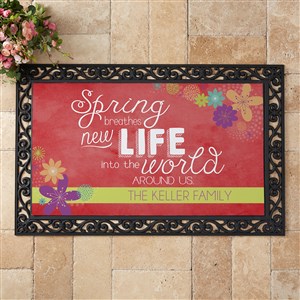 Spring Flowers Personalized Doormat- 20x35 - 16591-M