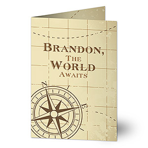 Compass Inspired Personalized Greeting Card - 16607