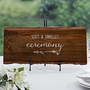 Rustic Wedding Reception Personalized Basswood Plank-Large - 16704-L