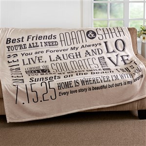 Our Life Together Personalized 50x60 Plush Fleece Blanket - 16882