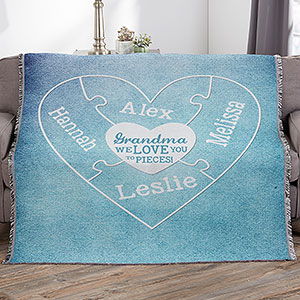 We Love You To Pieces Personalized 56x60 Woven Throw - 16912-A