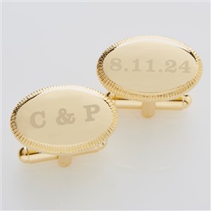 Wedding Date Engraved Gold Cufflinks - 17210
