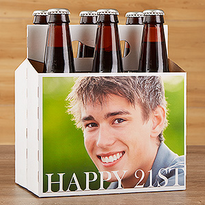 Personalized Photo Beer Bottle Carrier - Happy Birthday - 17298-C