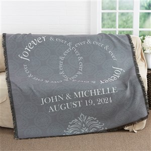 Forever  Ever Personalized Wedding 56x60 Woven Throw - 17390-A