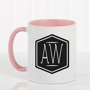 Classic Monogram Personalized Coffee Mug 11 oz.- Pink - 17572-P