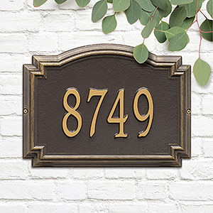 Williamsburg Personalized Address Number Plaque - Bronze  Gold - 18038D-OG