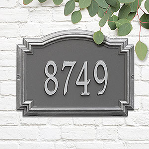 Williamsburg Personalized Address Number Plaque - Pewter  Silver - 18038D-PS