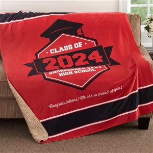 Class Of Personalized Graduation 50x60 Sherpa Blanket - 18577-S