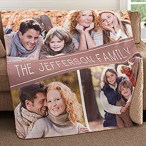 Family Photo Collage Personalized 50x60 Sherpa Blanket - 18619-S