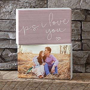 P.S. I Love You Personalized Shelf Block- Set of 2 - 19127