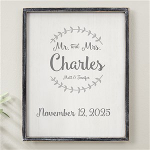 Mr  Mrs Personalized Blackwashed Frame Wall Art- 14x 18 - 19250B-14x18