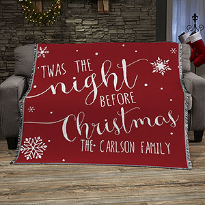 Christmas Quotes Personalized 50x60 Woven Throw Blanket - 19359-A