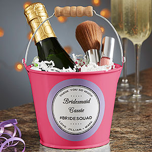 Wedding Party Favor Personalized Mini Metal Bucket-Pink - 19578-P