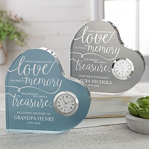 Memory Becomes A Treasure Personalized Colored Heart Clock - 20959