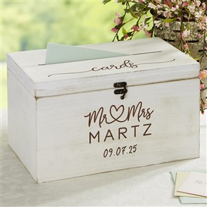 Infinite Love Personalized Wedding Wood Keepsake Card Box - 21123