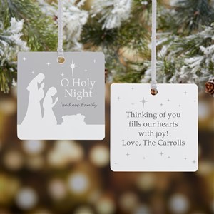 O Holy Night Personalized Square Photo Ornament- 2.75 Metal - 2 Sided - 21709-2M