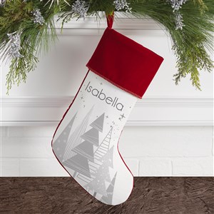 Frosty Neutrals Personalized Burgundy Christmas Stockings - 21846-B