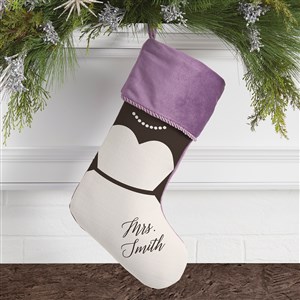 Bride  Groom Personalized Purple Christmas Stockings - 21892-P