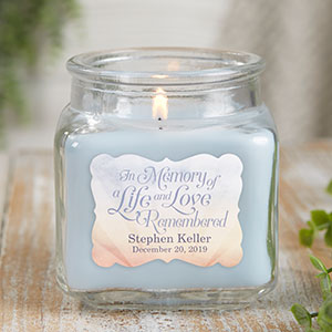 In Memory Personalized 10 oz. Linen Candle Jar - 21899-10CW