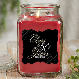 Cheers To... Personalized 18 oz. Cinnamon Spice Candle Jar - 21904-18CS
