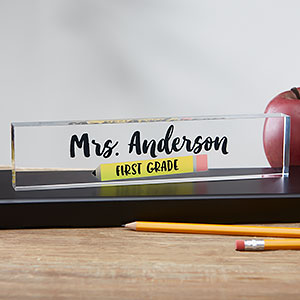 #1 Teacher Personalized Acrylic Name Plate - 22706