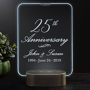 Anniversary Personalized Light Up LED Glass Keepsake - 23352