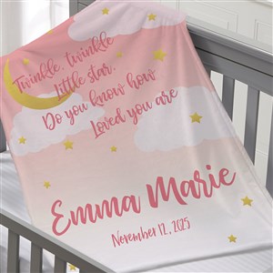 Beyond The Moon Personalized 30x40 Plush Fleece Baby Blanket - 23434-B