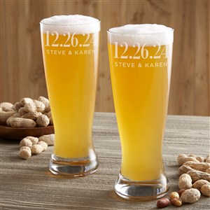 The Big Day Personalized 23oz. Wedding Favor Pilsner Glass - 23609-P