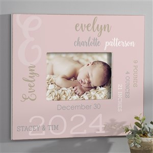 Modern All About Baby Girl Personalized 5x7 Wall Frame - Horizontal - 23643