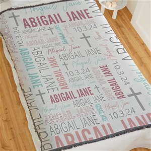 Christening For Her Personalized 56x60 Woven Throw - 23766-A