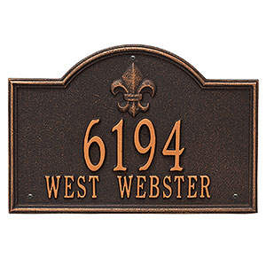 Bayou Vista Personalized Aluminum Address Plaque- Oil Rubbed Bronze - 24633D-OB