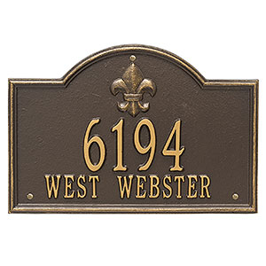 Bayou Vista Personalized Aluminum Address Plaque - Bronze  Gold - 24633D-OGWall