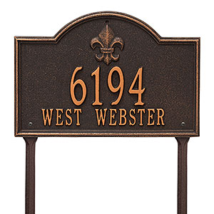 Bayou Vista Personalized Aluminum Lawn Address Sign- Oil Rubbed Bronze - 24663D-OB