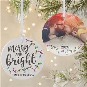 Merry  Bright Personalized Ornament- 3.75 Matte - 2 Sided - 24922-2L