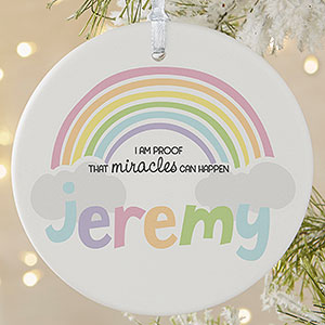 Rainbow Baby Personalized Ornament- 3.75 Matte - 1 Sided - 24930-1L