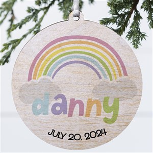 Rainbow Baby Personalized Ornament- 3.75 Wood - 1 Sided - 24930-1W