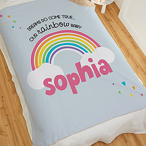 Rainbow Baby Personalized 60x80 Sherpa Blanket - 24963-SL