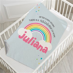Rainbow Baby Personalized 30x40 Quilted Baby Blanket - 24963-SQ