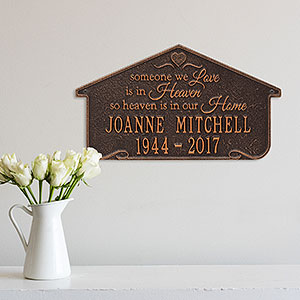 Heavenly Home Personalized Memorial Wall Plaque - Antique Copper - 25226D-AC