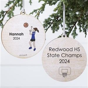 philoSophies® Basketball Player Personalized Ornament-3.75 Wood - 2 Sided - 25558-2W