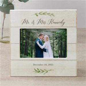 Laurels Of Love Personalized Wedding Shiplap Picture Frame- 4x6 Horizontal - 25835