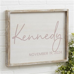 Simple and Sweet Personalized Baby Girl Barnwood Frame Wall Art- 14x 18 - 26224-14x18