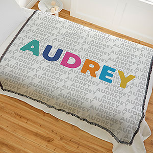 Vibrant Name Personalized 56x60 Woven Throw - 27190-A