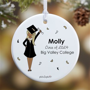 Graduation Girl philoSophies® Personalized Ornament- 2.85 Glossy - 1-Sided - 27248-1