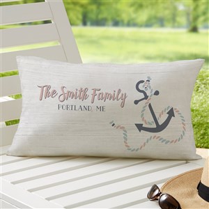 Beach Life Personalized Lumbar Outdoor Throw Pillow- 12” x 22” - 27496-LB