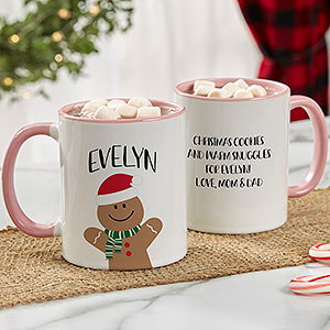 Baking Spirits Bright Personalized Christmas Mug 11 oz Pink - 27815-P